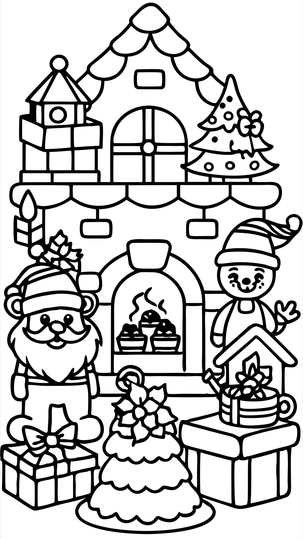 santa’s workshop coloring pages